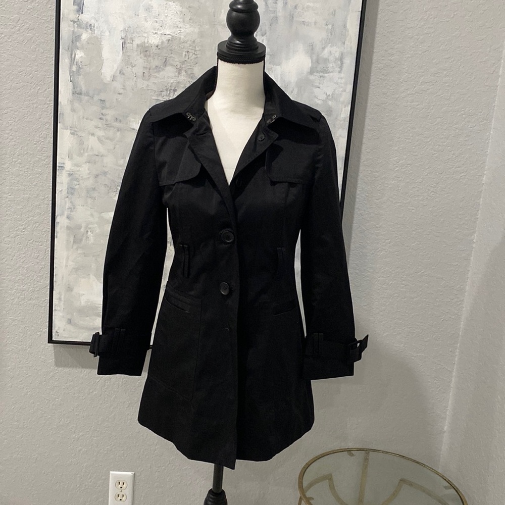 Banana Republic black button up coat